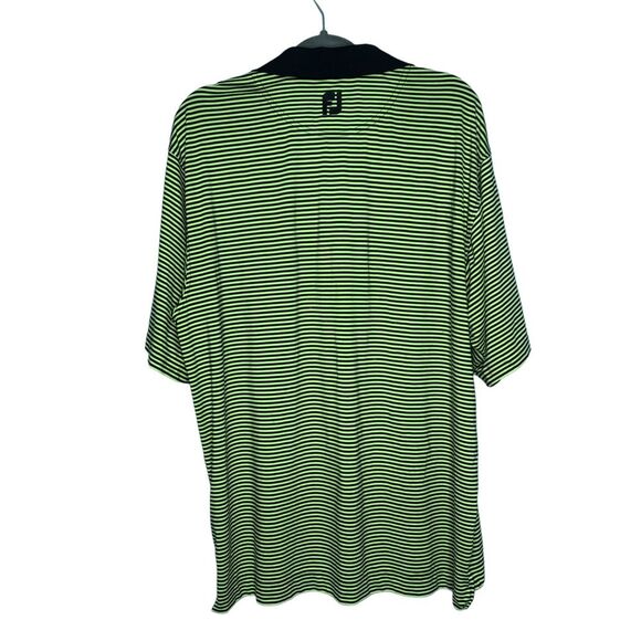 FootJoy Shirt Mens Large Green Stripe Polo Golf Performance Embroidered - Picture 7 of 7